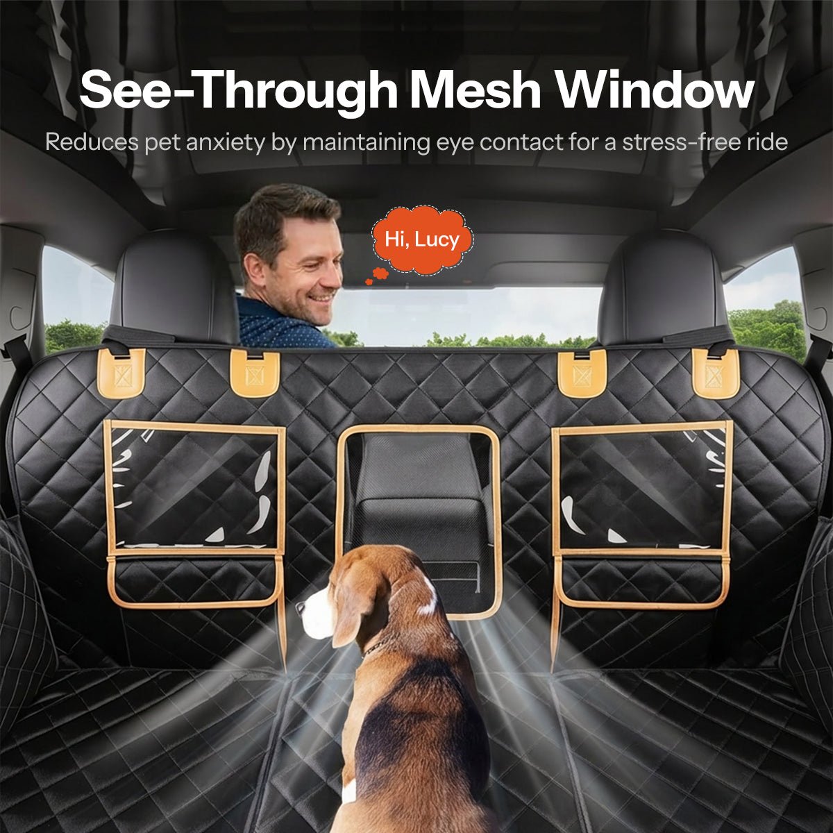 TESERY Upgraded Dog Seat Cover for Model Y | Waterproof | Mesh Window