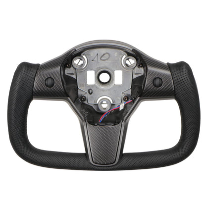 TESERY Perforated Leather Yoke Steering Wheel for Tesla Model 3 / Y【Style 35】