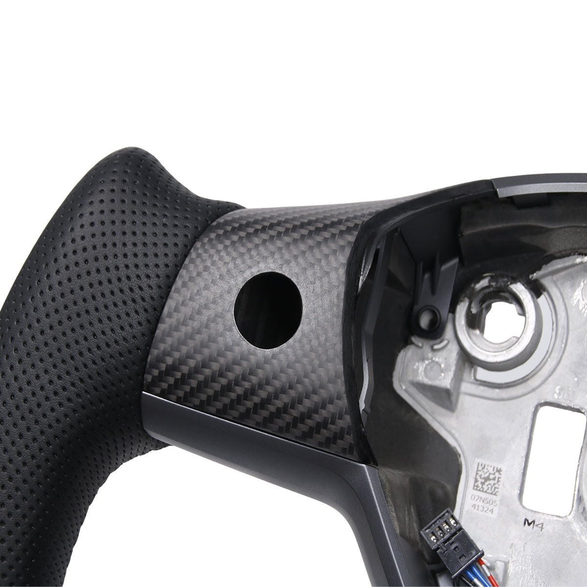 TESERY Perforated Leather Yoke Steering Wheel for Tesla Model 3 / Y【Style 35】