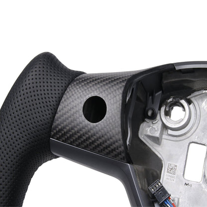 TESERY Perforated Leather Yoke Steering Wheel for Tesla Model 3 / Y【Style 35】