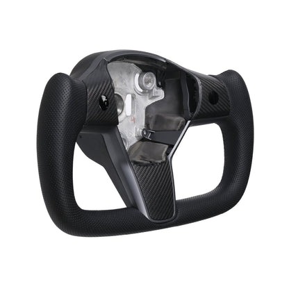 TESERY Perforated Leather Yoke Steering Wheel for Tesla Model 3 / Y【Style 35】