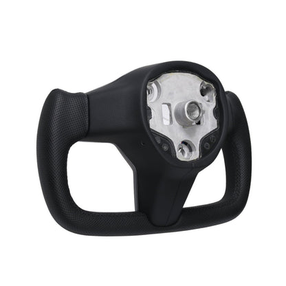 TESERY Perforated Leather Yoke Steering Wheel for Tesla Model 3 / Y【Style 35】