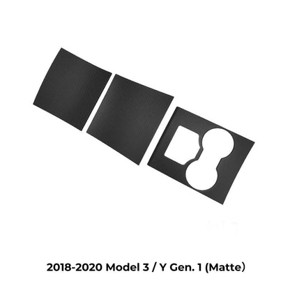 Carbon Fiber Center Console Wrap Cover for Model 3 / Y