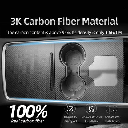 Carbon Fiber Center Console Wrap Cover for Model 3 / Y