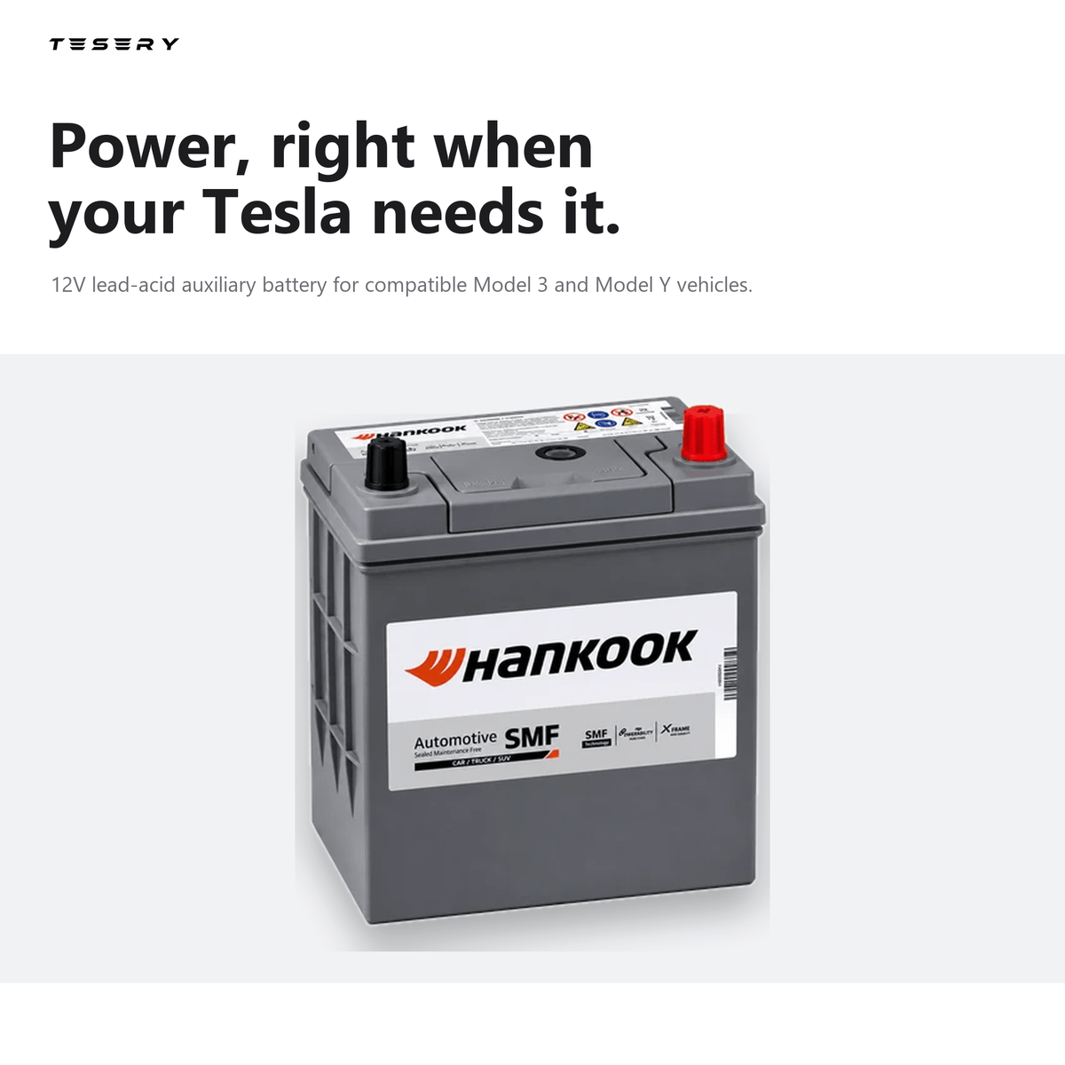 Tesla OEM 12V Lead-Acid Battery 1129182-00-B for Tesla Model 3/Y