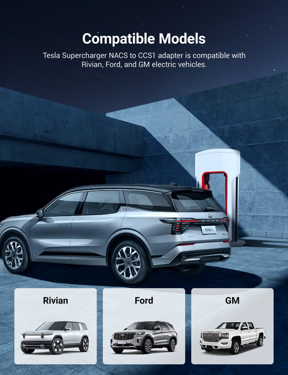 Tesla NACS to CCS1 DC Fast Charging Adapter | 250kW/500A | Dual Temperature Protection