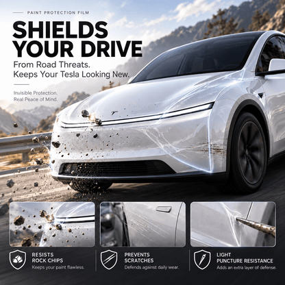 TPU Glossy Full Front Car Paint Protection Film (PPF) for Tesla Model Y | Tesery