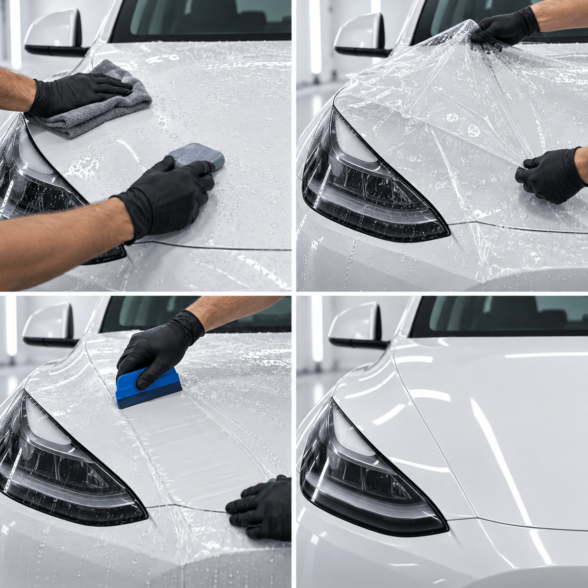 TPU Glossy Full Front Car Paint Protection Film (PPF) for Tesla Model 3 | Tesery