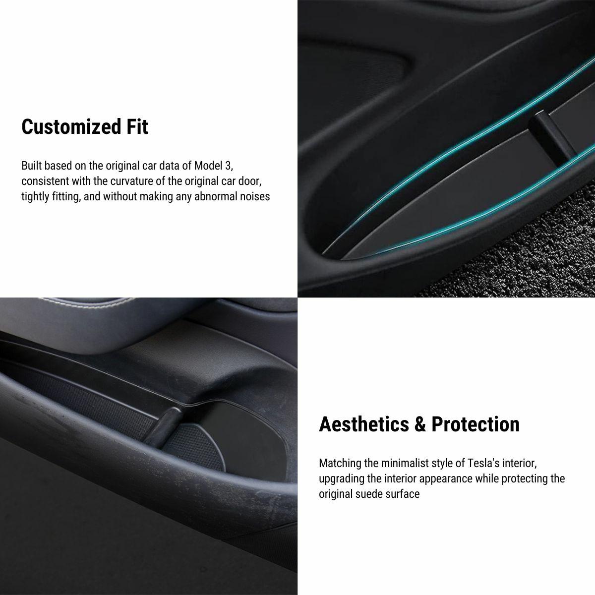 Door Side Organizer Tray for Tesla Model 3 2017-2023 (4 pcs)