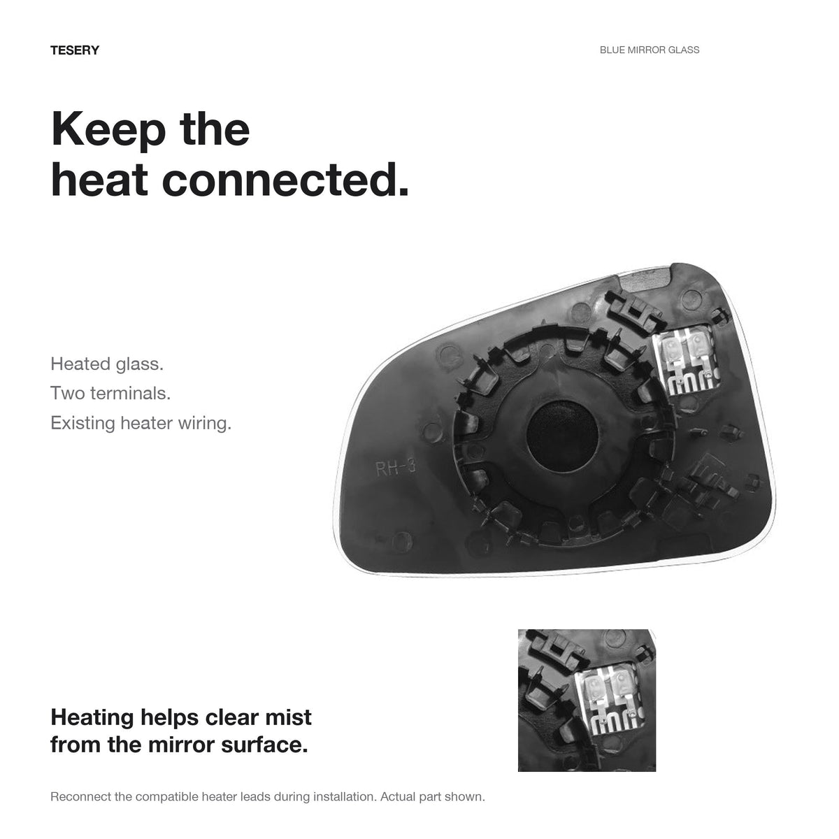 Wide-Angle Heated Mirror Glass for Tesla Model 3/Y/X/S