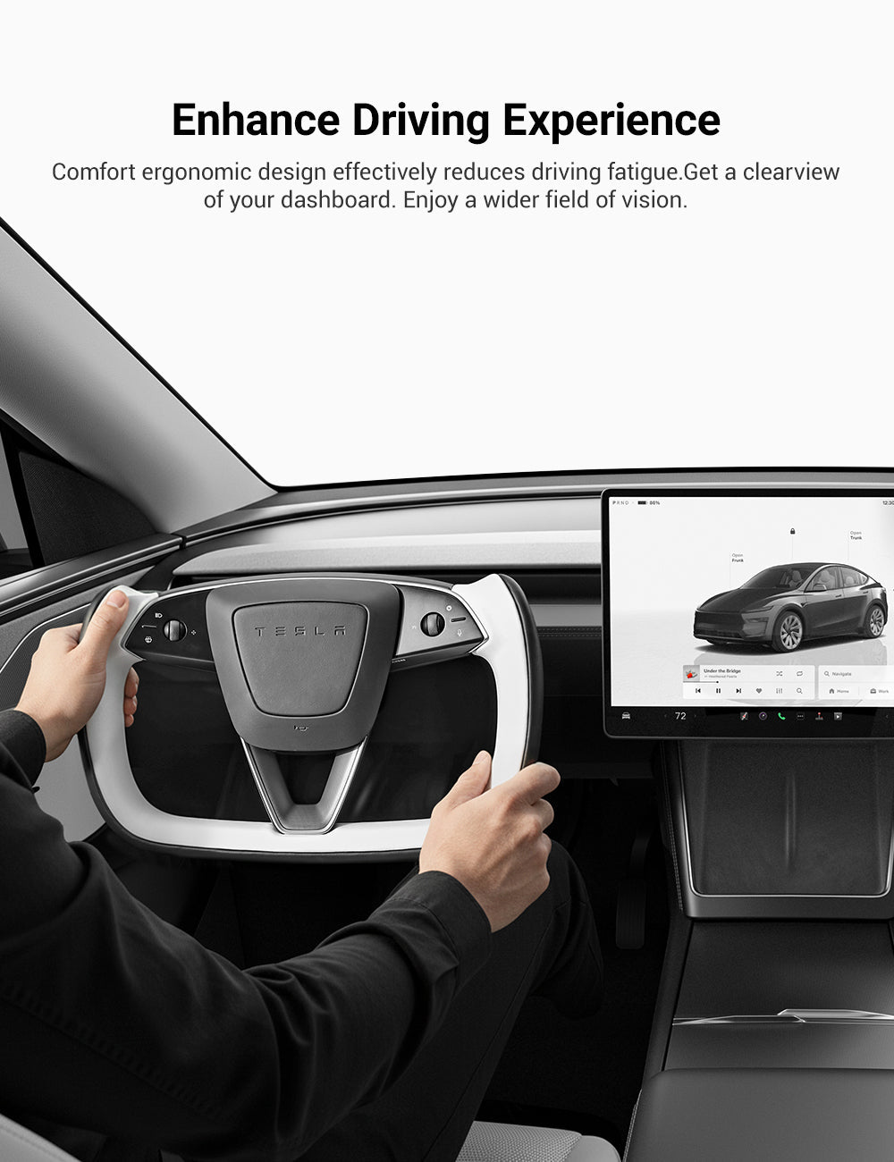 Yoke Steering Wheel for Model 3 Highland / Model Y Juniper【Two-Tone Style】