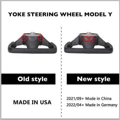 Yoke Style Steering Wheel for Model 3 / Y【Black & White Leather】